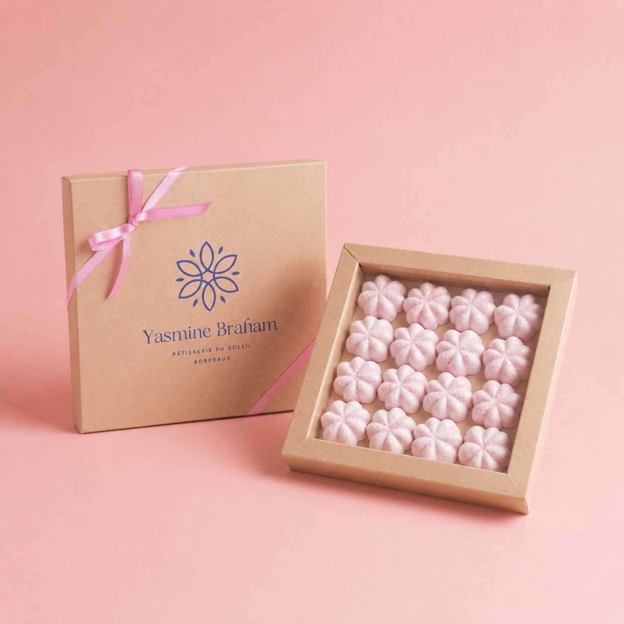 Coffret de guimauves à la fraise maison